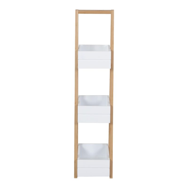 Raft de podea Tercy, Bambus, 30x18x80 cm - Alb-Natur