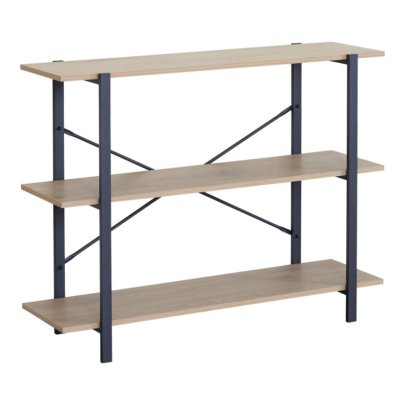 Raft de podea Nebranzo Stejar cu metal, negru, 106x35x80 cm