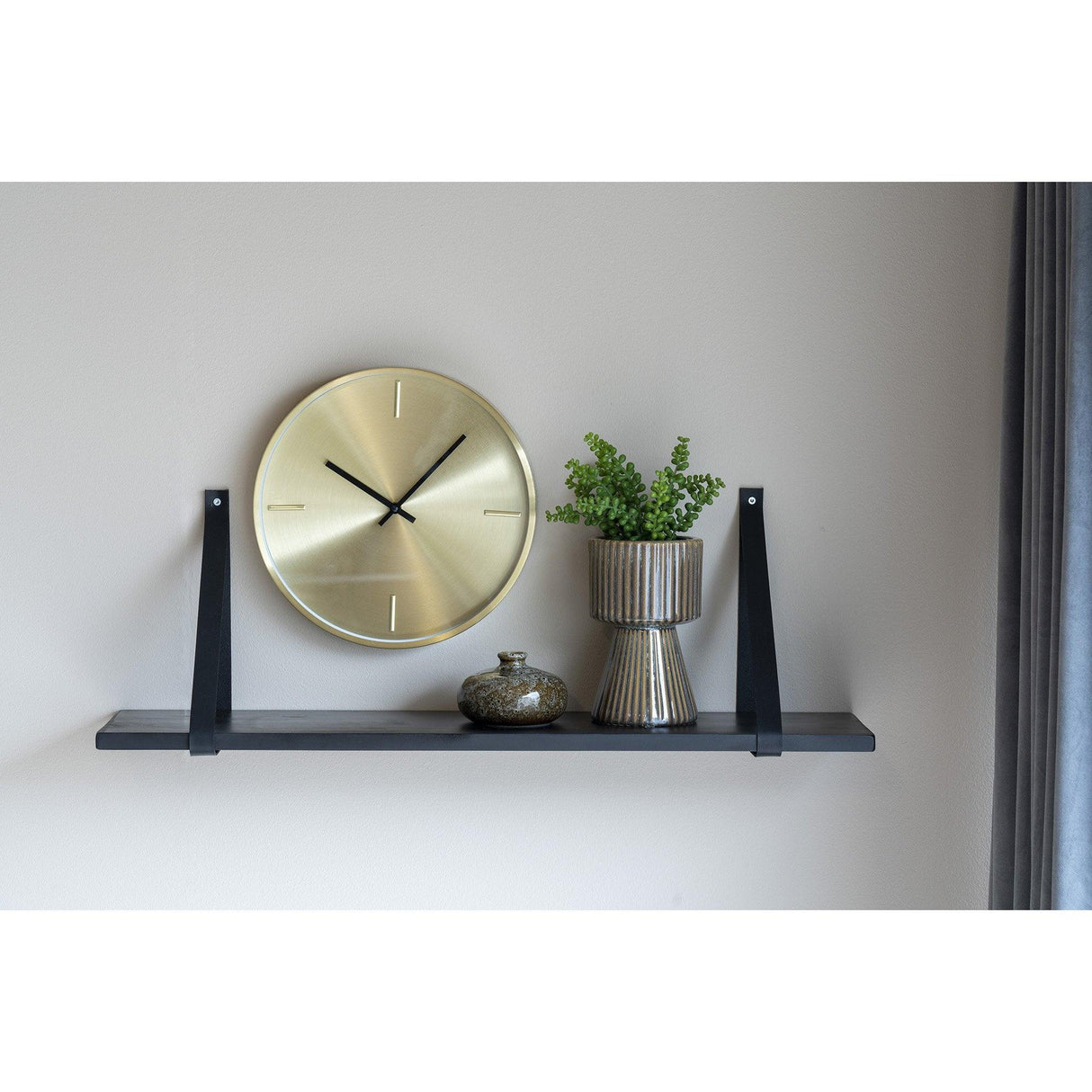 Raft Mimosa, Natural - Negru, 80x20 cm - Negru