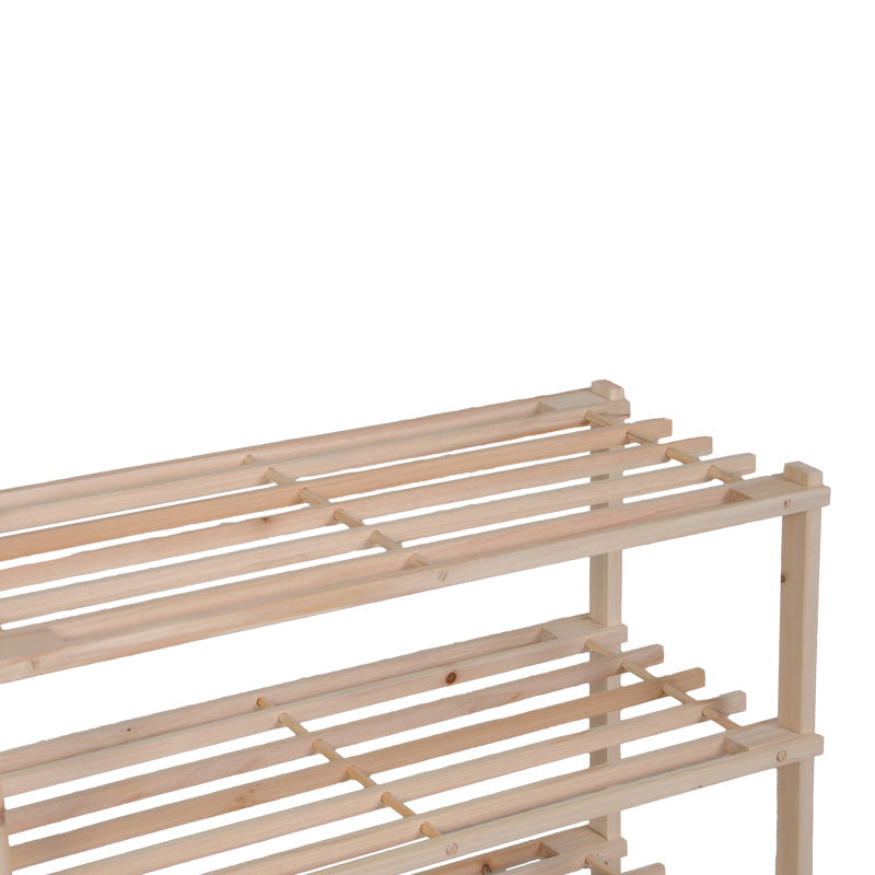 Raft pentru pantofi cu capacitate de 9 perechi Steper, Lemn de brad, Natur, 64x26x48 cm