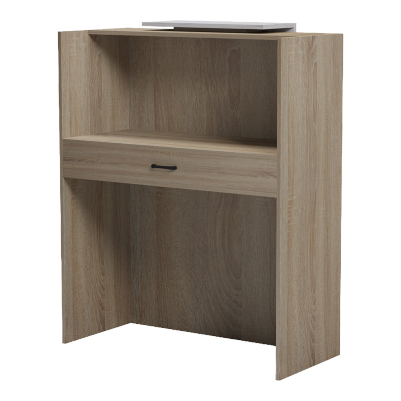 Reception birou Zowel cu LED sonoma-alb marble look, Sonoma - White Marble, 90x40x110 cm
