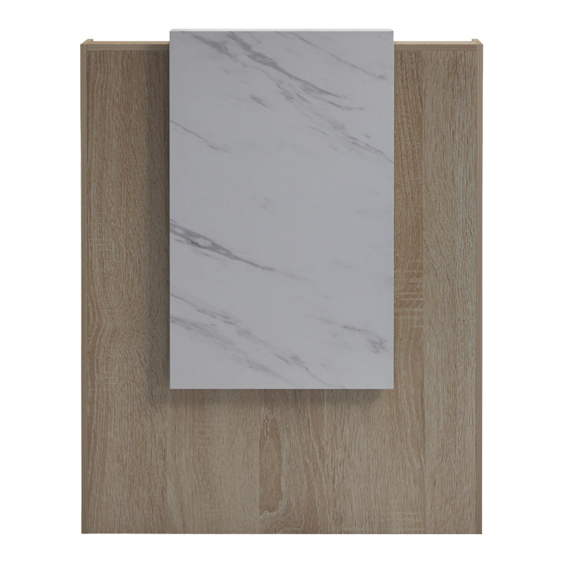 Reception birou Zowel cu LED sonoma-alb marble look, Sonoma - White Marble, 90x40x110 cm