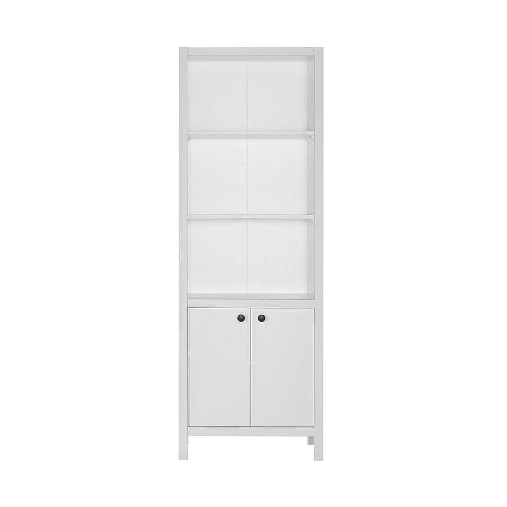 Biblioteca KTP-995-BB-1 Home Collection® Rustic cu 5 rafturi si usi, Alb, 66x196x32 cm