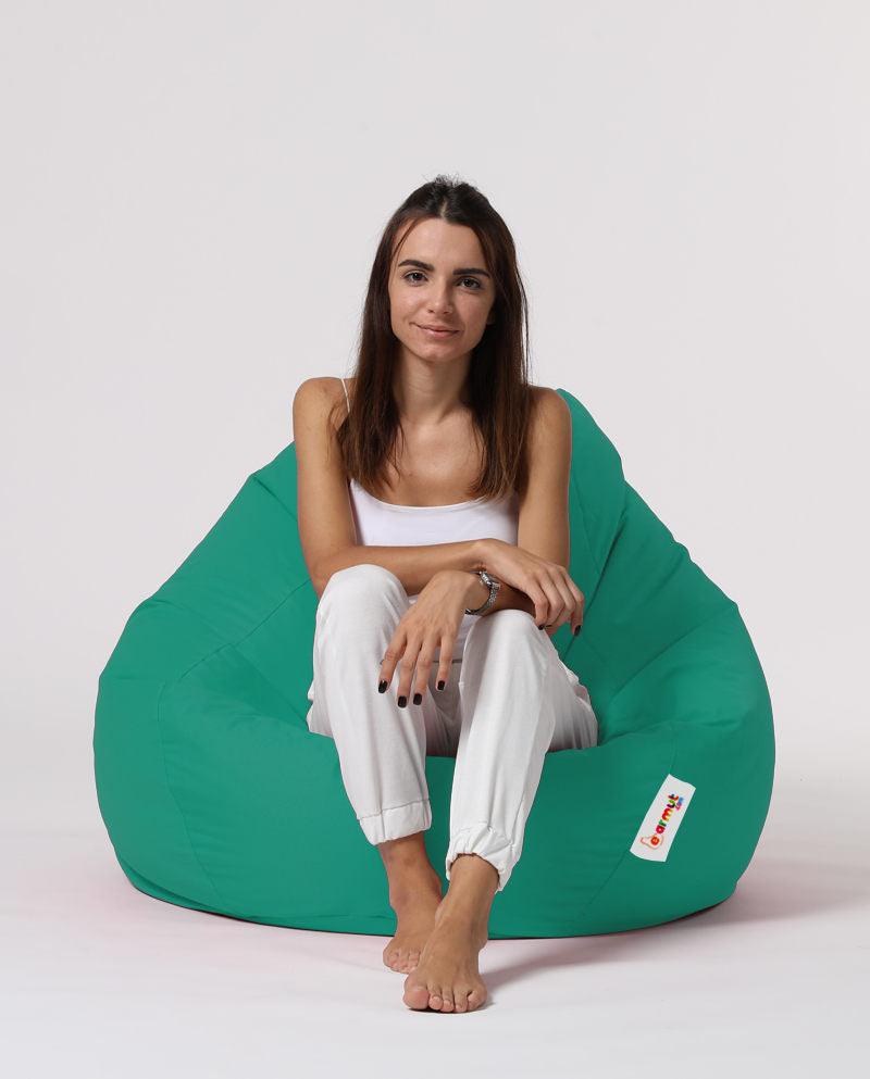 Sac Fotoliu puf, dehusabil, Dirtproof, Interior/exterior, impermeabil, Garden Bean Bag Anelka, 115x130x39 cm - Turcoaz