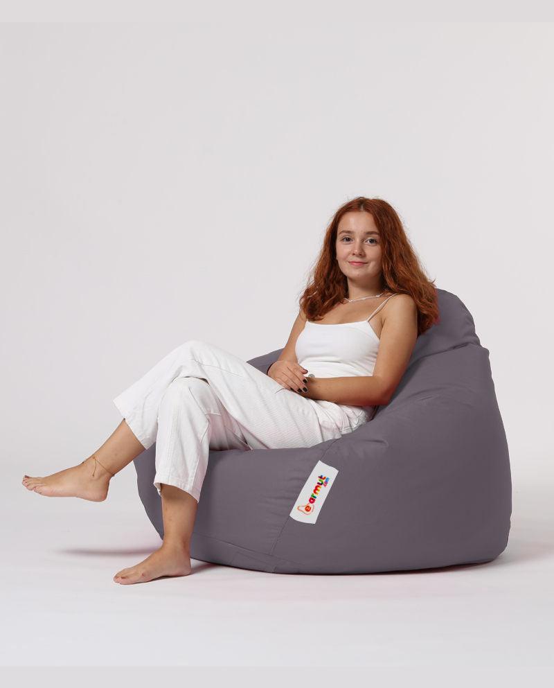 Sac Fotoliu puf, dehusabil, Dirtproof, Interior/exterior, impermeabil, Garden Bean Bag Anelka, 115x130x39 cm - Fum
