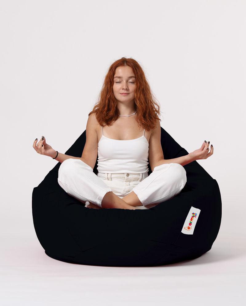 Sac Fotoliu puf, dehusabil, Dirtproof, Interior/exterior, impermeabil, Garden Bean Bag Anelka, 115x130x39 cm - Negru