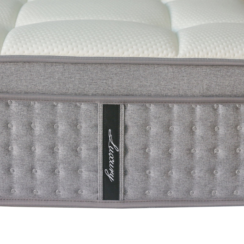 Saltea Luxury 5 zone arcuri buzunar+gel spuma cu memorie+latex 34-36cm, Alb, 150x200 cm