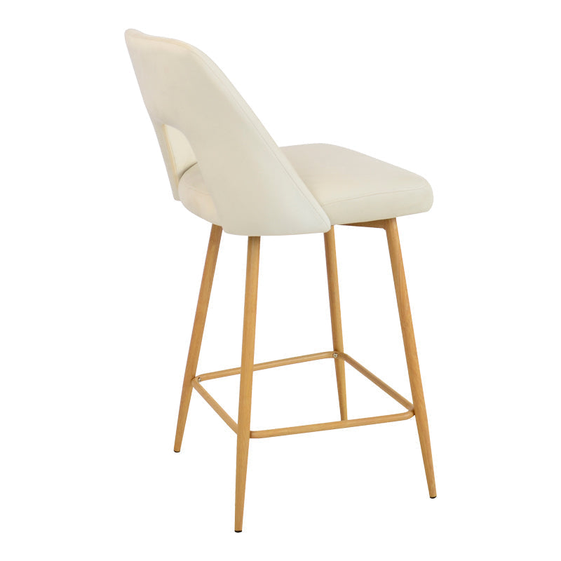 Scaun de bar Murde, catifea si metal, 47x52x96 cm - Bej