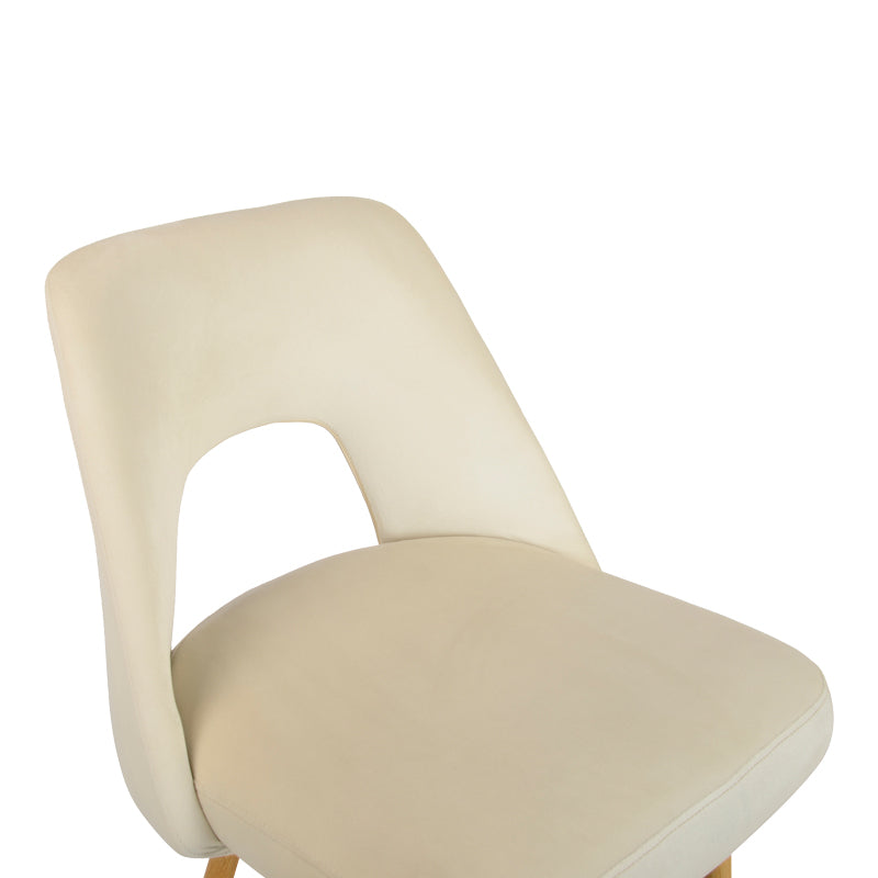 Scaun de bar Murde, catifea si metal, 47x52x96 cm - Bej