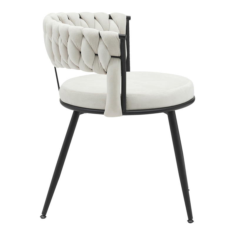 Scaun Alkia din catifea, bej, 60x57x68 cm