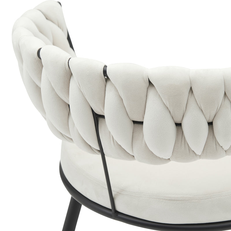 Scaun Alkia din catifea, bej, 60x57x68 cm