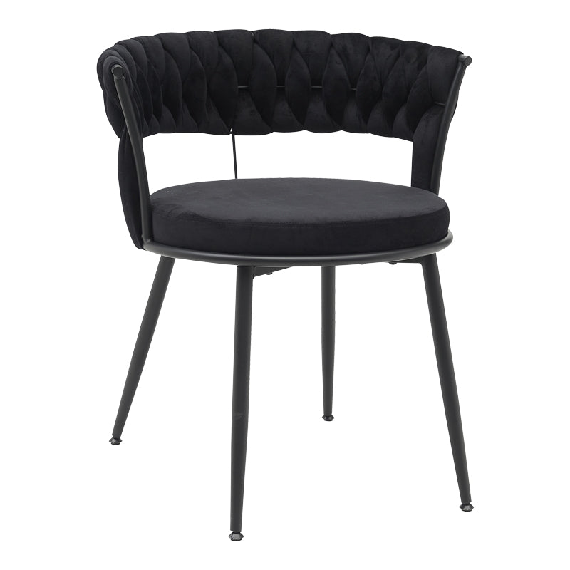 Scaun Alkia din catifea, neagra, 60x57x68 cm