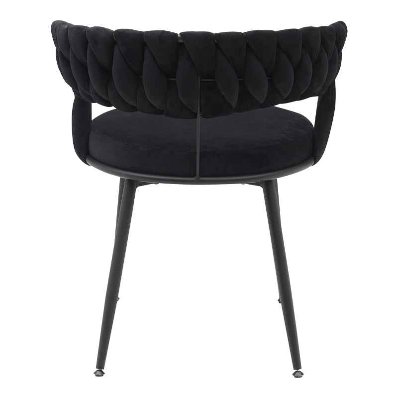 Scaun Alkia din catifea, neagra, 60x57x68 cm