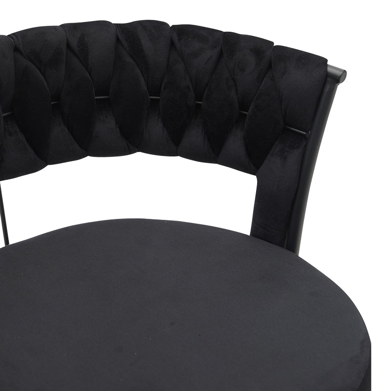 Scaun Alkia din catifea, neagra, 60x57x68 cm