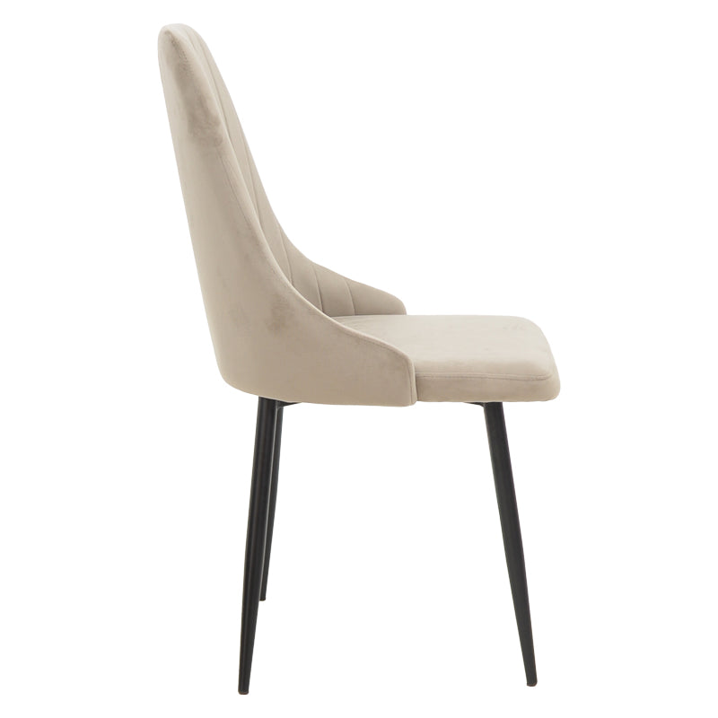 Scaun Azori catifea, bej-Gri, 49x55x85 cm