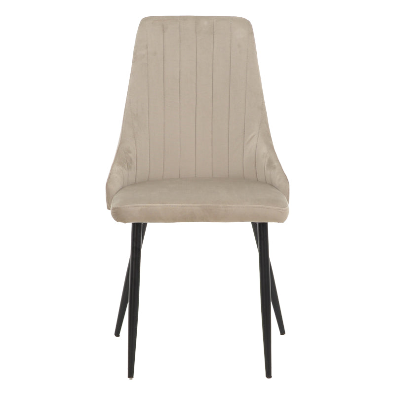 Scaun Azori catifea, bej-Gri, 49x55x85 cm