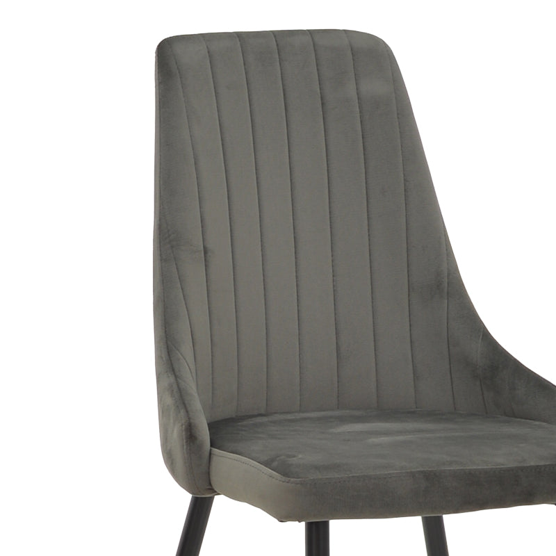 Scaun Azori catifea Gri, inchis, 49x55x85 cm