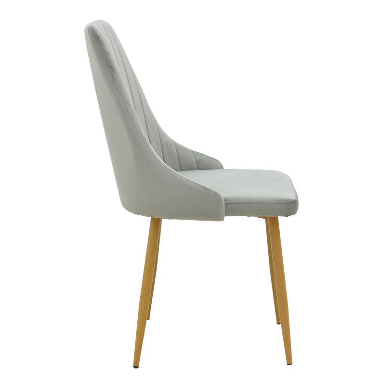 Scaun Azori by, tesatura catifea bej, natur, 49x55x85 cm - Gri