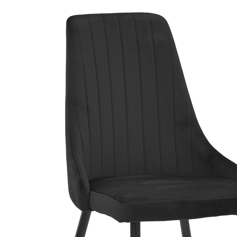 Scaun Azori, Catifea, Negru, 49x55x85 cm