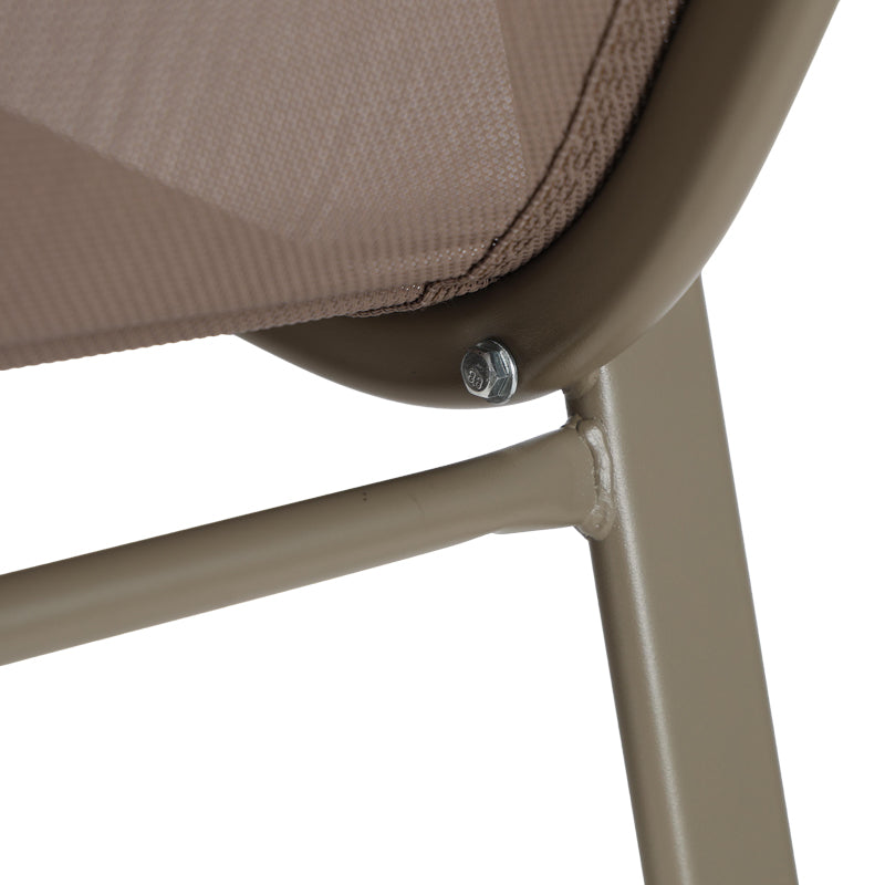 Scaun de bar mediu Calan, metal si textilena, Gri inchis - Maro inchis - Maro deschis, 55x70x114 cm - Maro deschis