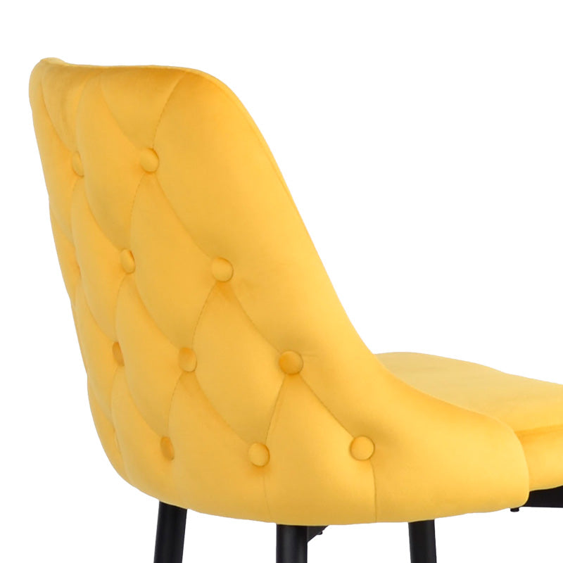 Scaun de bar Zedna, catifea si metal, 52x57x111 cm - Galben