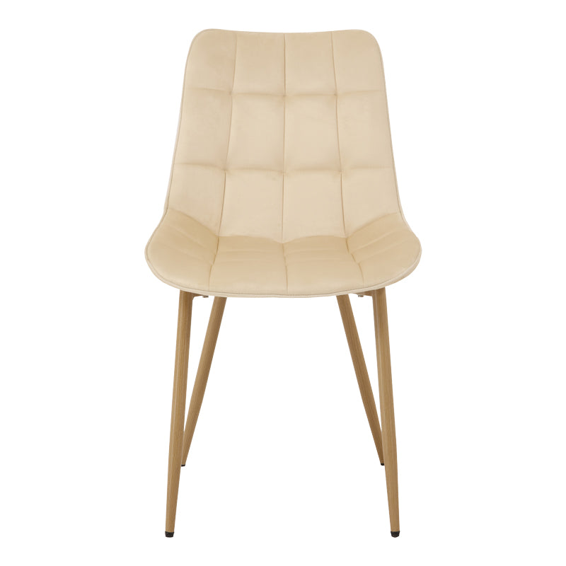 Scaun Berne, picioare natur, catifea, Diverse culori, 53x57x87 cm - Crem | SKU: 327-000080 | Scaun Berne, picioare natur, catifea, 53x57x87 cm, varianta Crem, produs pentru amenajarea locuinței, disponibil online în România la CasaMob