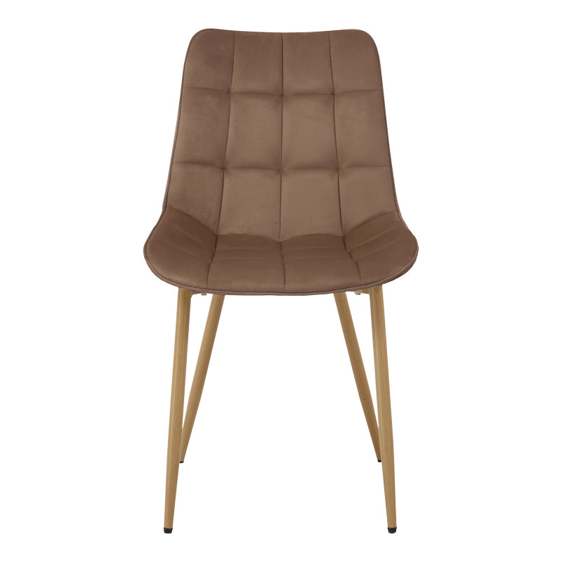 Scaun Berne, picioare natur, catifea, Diverse culori, 53x57x87 cm - Maro | SKU: 327-000081 | Scaun Berne, picioare natur, catifea, 53x57x87 cm, varianta Maro, produs pentru amenajarea locuinței, disponibil online în România la CasaMob