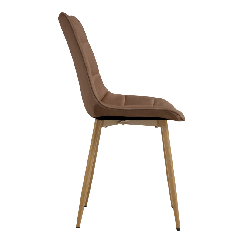 Scaun Berne, picioare natur, catifea, Diverse culori, 53x57x87 cm - Maro | SKU: 327-000081 | Scaun Berne, picioare natur, catifea, 53x57x87 cm, varianta Maro, produs pentru amenajarea locuinței, disponibil online în România la CasaMob