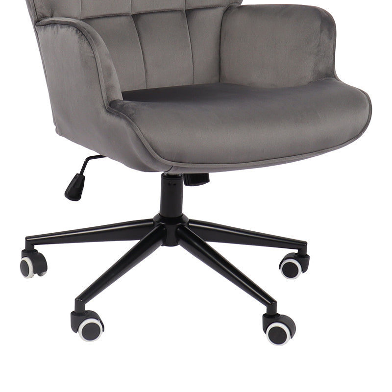 Scaun de birou directorial Lobima, catifea, 68x71x112 cm - Antracit
