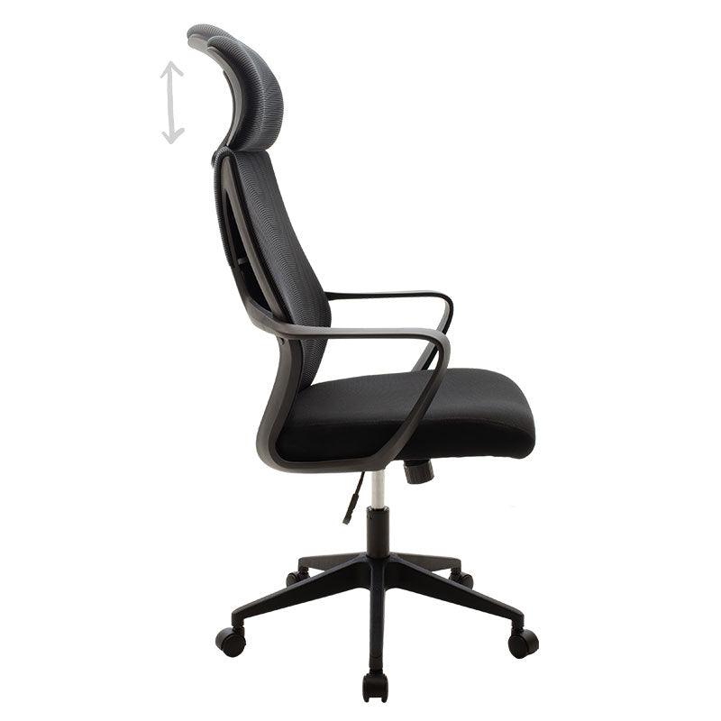 Scaun birou Dolphin cu material textil, Negru, 64x65x118-126 cm
