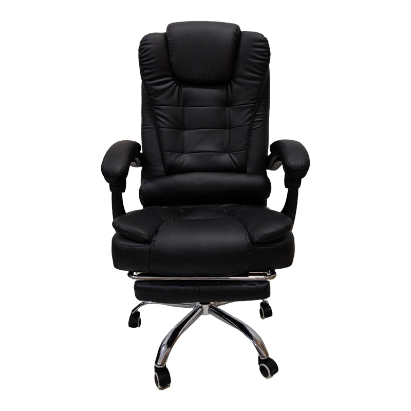 Scaun birou ergonomic cu suport picioare Worko, Piele ecologică, Negru, 66x62x113-121 cm
