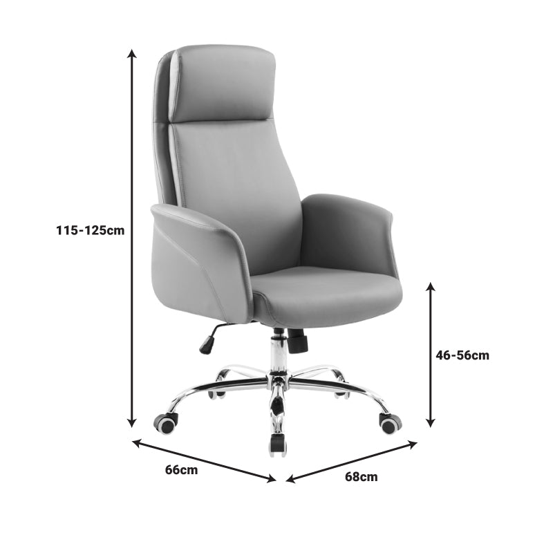 Scaun de birou managerial Derjio, piele PU, 68x66x115 cm - Maro