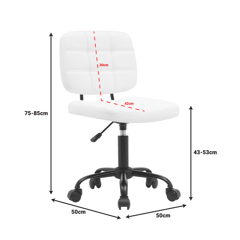 Scaun birou Sedia pu, alb, 50x50x75-85 cm