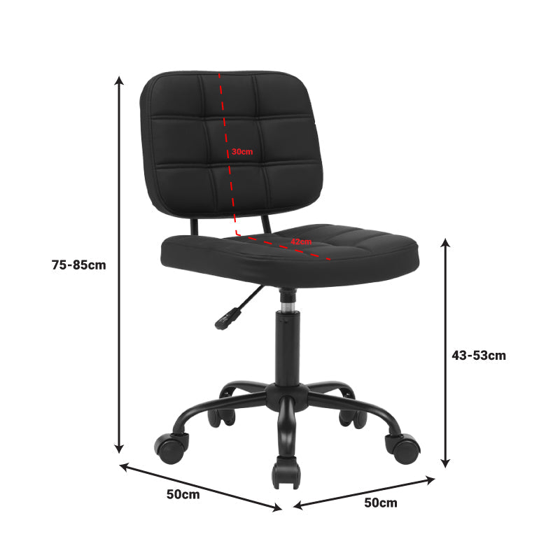 Scaun birou Sedia pu, negru, 50x50x75-85 cm