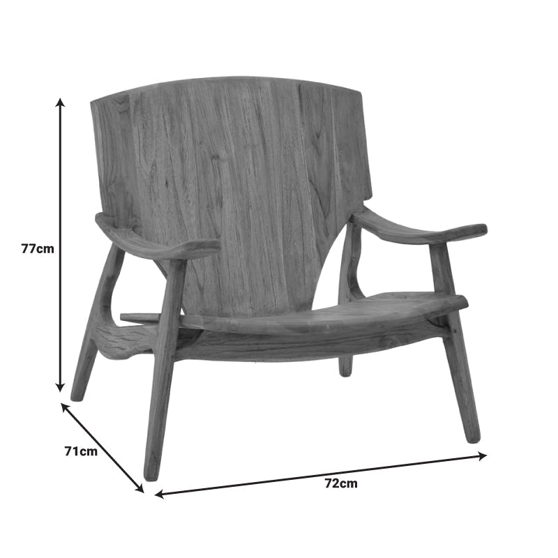 Scaun Brazin lemn de tec maro, inchis, 72x71x77 cm