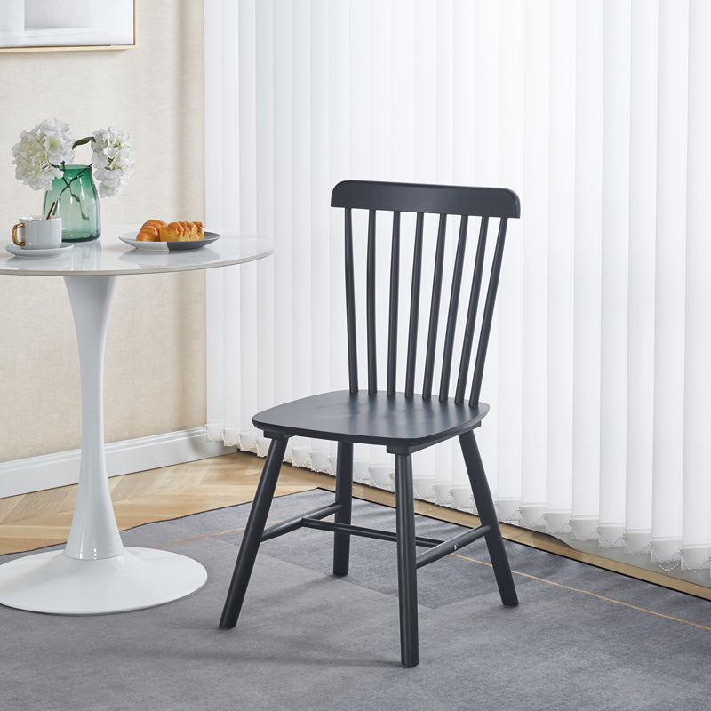 Scaun Bristol cu aspect, Lemn Rubberwood, Natural - Negru, 45x51x86 cm - Negru