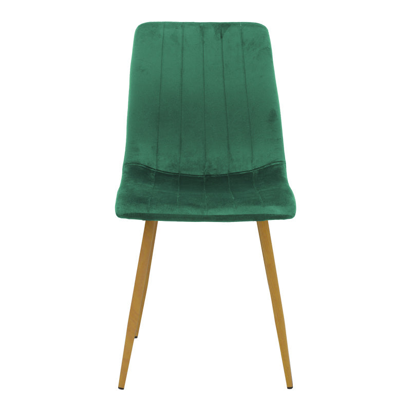 Scaun catifelat Noor, Velvet, Picioare, Gri - Verde, 44x53x86 cm - Verde