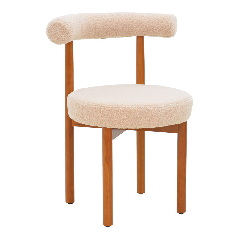 Scaun Comfortabil Fenza, tesatura Teddy Bej, Picioare Lemn, Fag Nuc, 60x54x75 cm - Scaun Comfortabil Fenza, tesatura Teddy Bej, Picioare Lemn, Fag Nuc, 60x54x75 cm