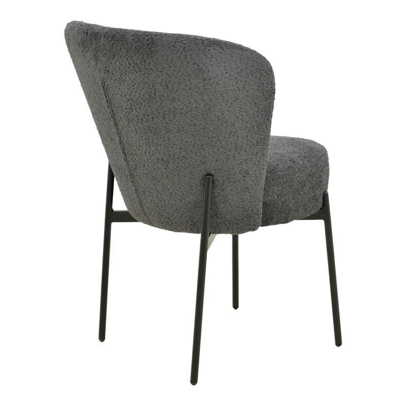 Scaun cu funcție Houlian, Stil Modern, Material textil antracit și metal, negru, 46x66x89 cm
