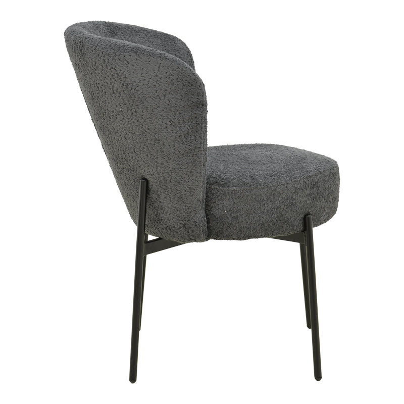 Scaun cu funcție Houlian, Stil Modern, Material textil antracit și metal, negru, 46x66x89 cm