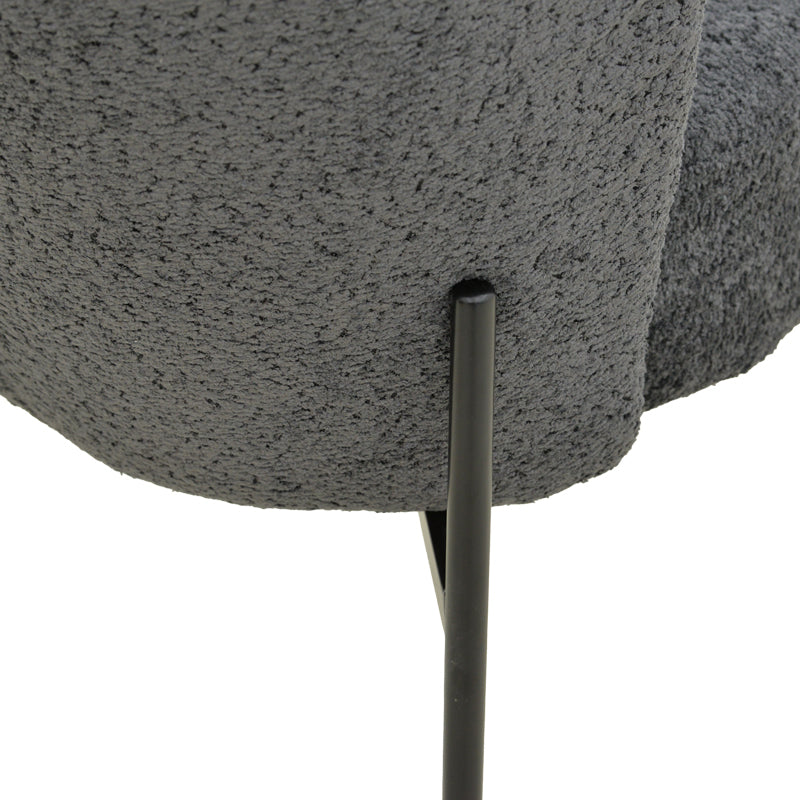 Scaun cu funcție Houlian, Stil Modern, Material textil antracit și metal, negru, 46x66x89 cm