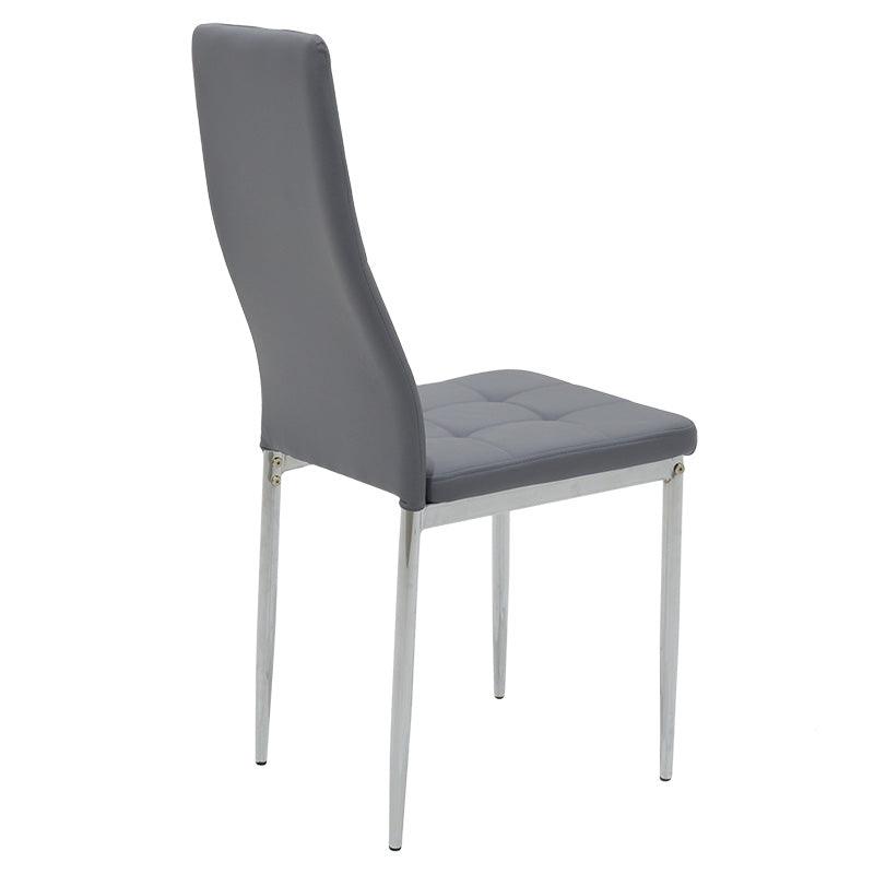 Scaun Cube, picioare, cromate, 48x50x90 cm - Gri