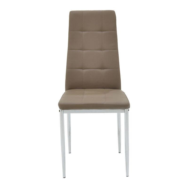 Scaun Cube, picioare, cromate, 48x50x90 cm - Bej