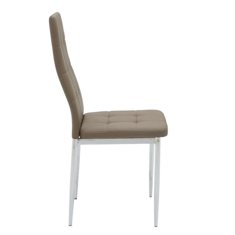 Scaun Cube, picioare, cromate, 48x50x90 cm - Bej