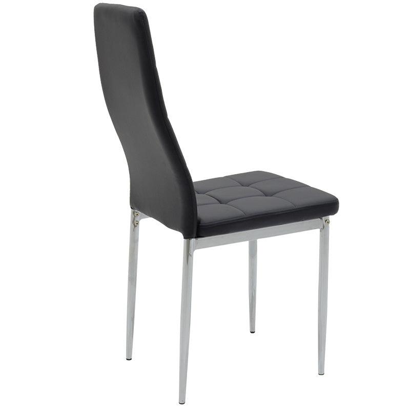 Scaun Cube, picioare, cromate, 48x50x90 cm - Negru