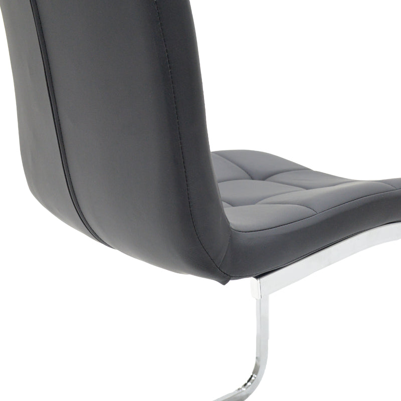 Scaun Darrell pu negru - metal, cromat, 42x49x106 cm