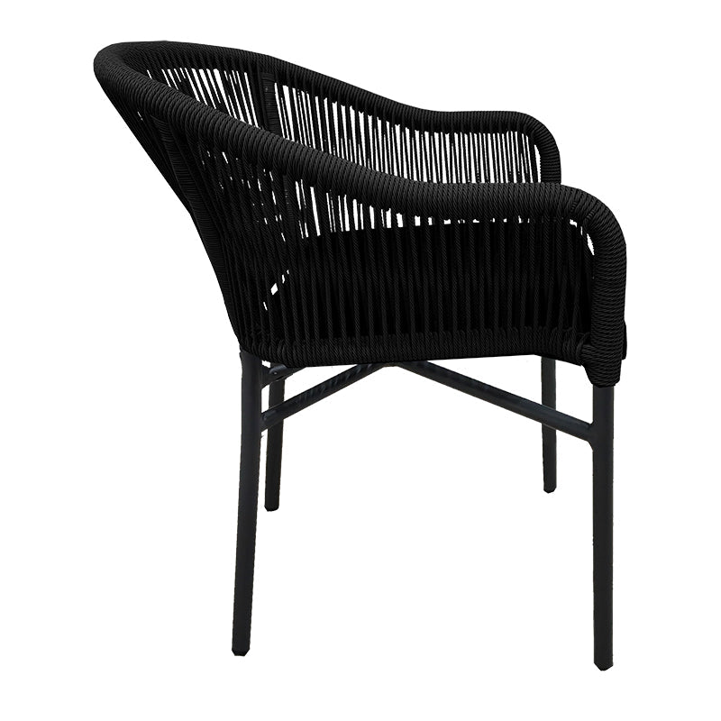 Scaun de aluminiu Legana cadru antracit-ratan, 56x66x82 cm