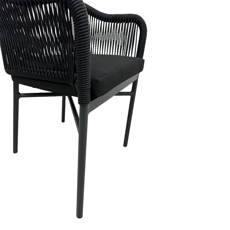 Scaun de aluminiu Legana cadru antracit-ratan, 56x66x82 cm