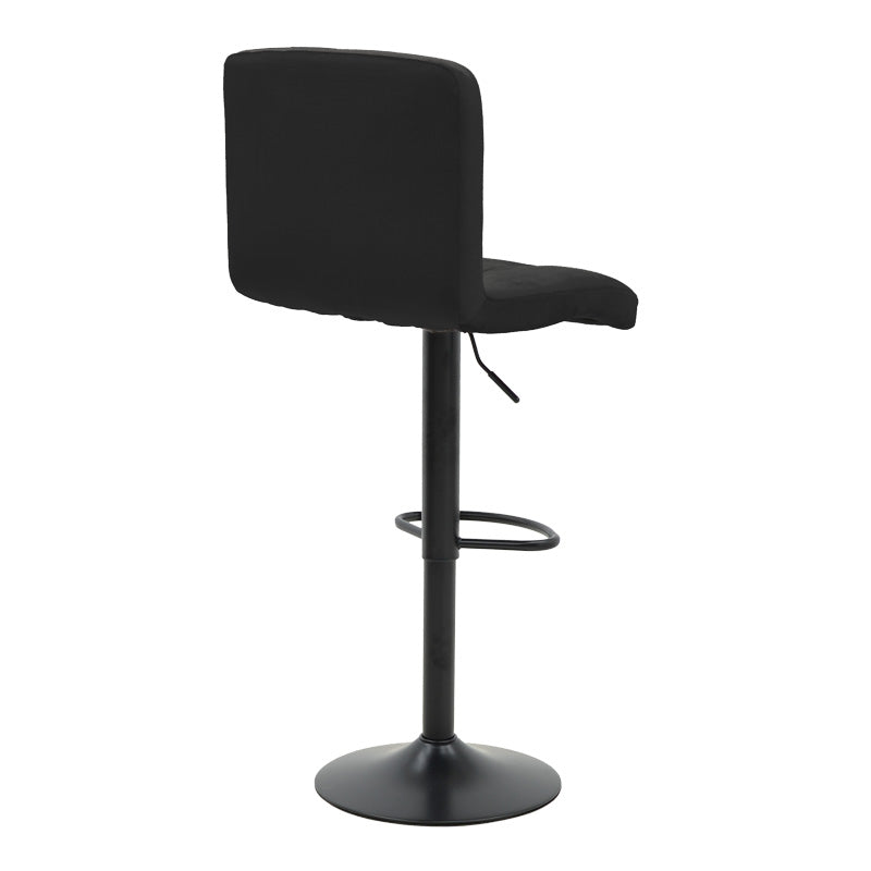 Scaun de bar ajustabil pe înaltime Remina, Catifea Neagra, Baza, Mata, Bej - Negru, 44x44x112 cm - Negru