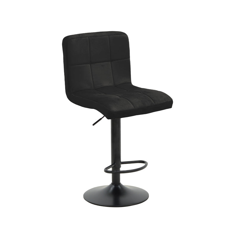Scaun de bar ajustabil pe înaltime Remina, Catifea Neagra, Baza, Mata, Bej - Negru, 44x44x112 cm - Negru